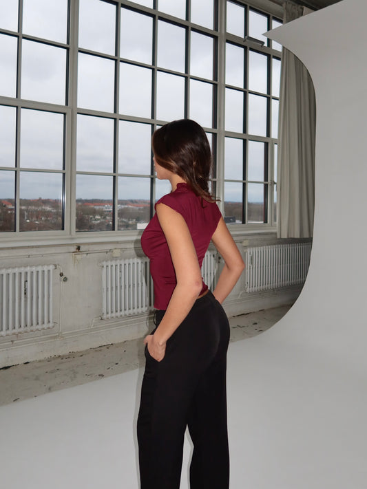 Pretty Luna basic tee - bordeaux