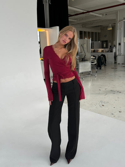 TALL Vera Wide low waist trousers - black