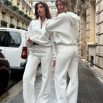 VDB zipper sweatshirt - hvid/grå meleret