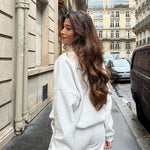 VDB zipper sweatshirt - hvid/grå meleret