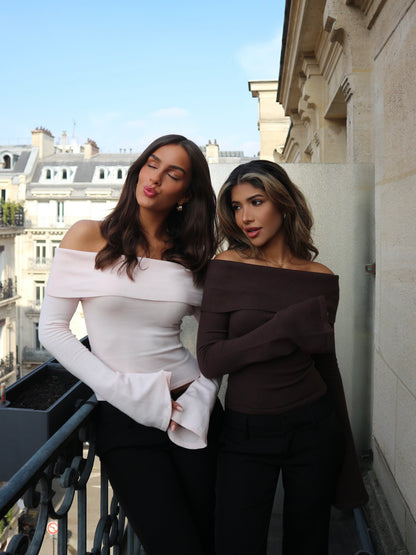 Kaia knit top - mørk brun