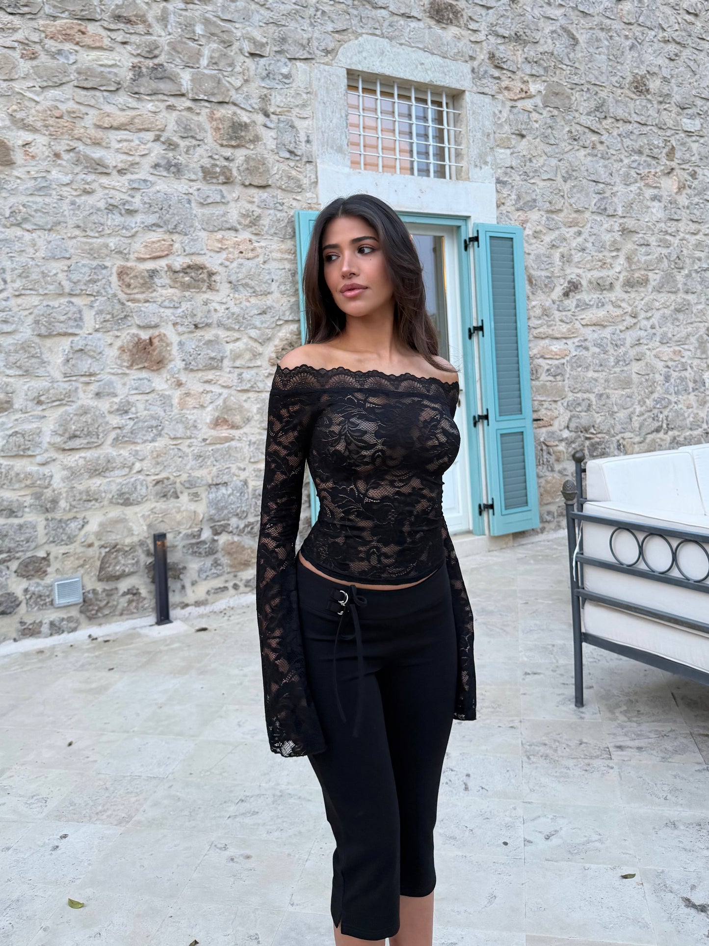 Bari lace top - sort