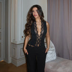 Alana lace top - sort