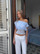Hera basic lace top - light blue