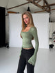 Blair basic lace top - sage 