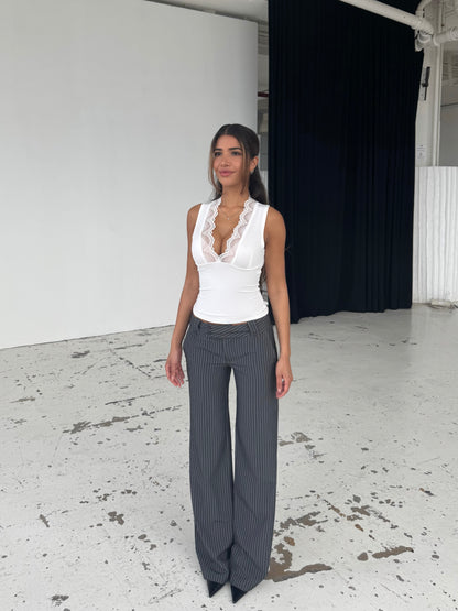 Lucia basic lace top - hvid