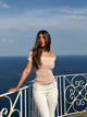 Stella knit top - coral glitter