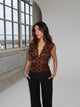 Pretty Luna lace tee – dark brown