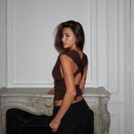 Mila multi top - mørk brun