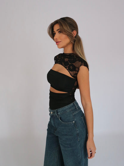 Lucy lace top - sort