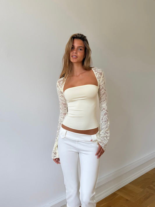 Lua lace top - light yellow