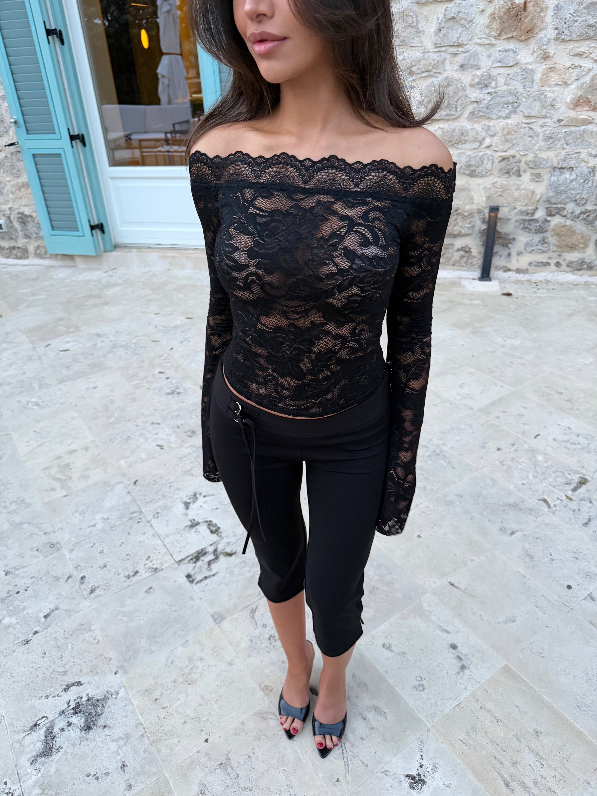 Bari lace top - sort