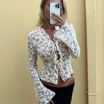 New Trim lace top - cream