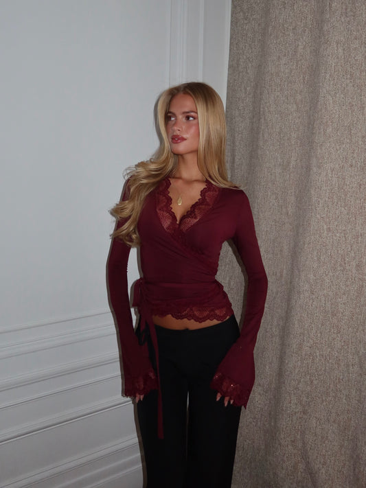 New ballerina basic lace top - bordeaux