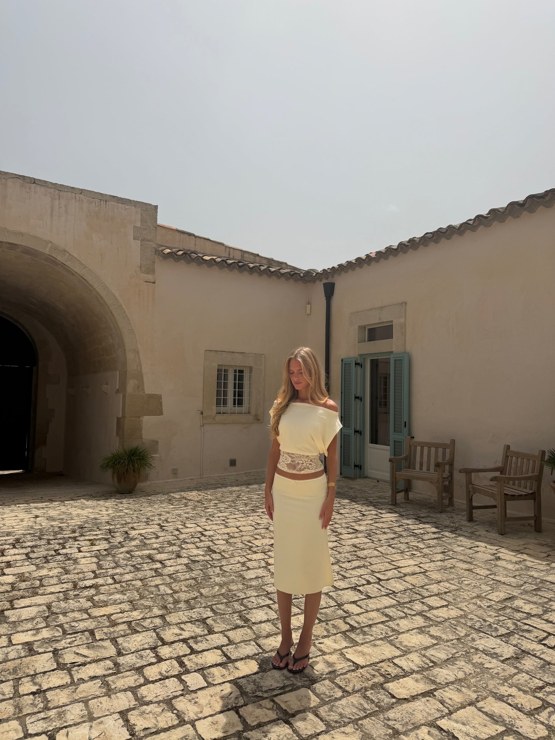 Helia basic skirt - lys gul