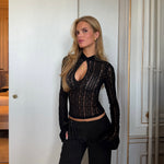 Ayla lace top - sort