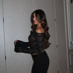 Rina lace top - sort