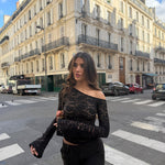 Rina lace top - sort