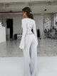 Knit trousers - light grey