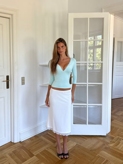 Quarter sleeve lace top - mint