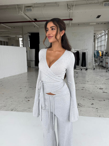Ballerina knit top - lys grå