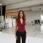 Pretty Luna lace tee - bordeaux