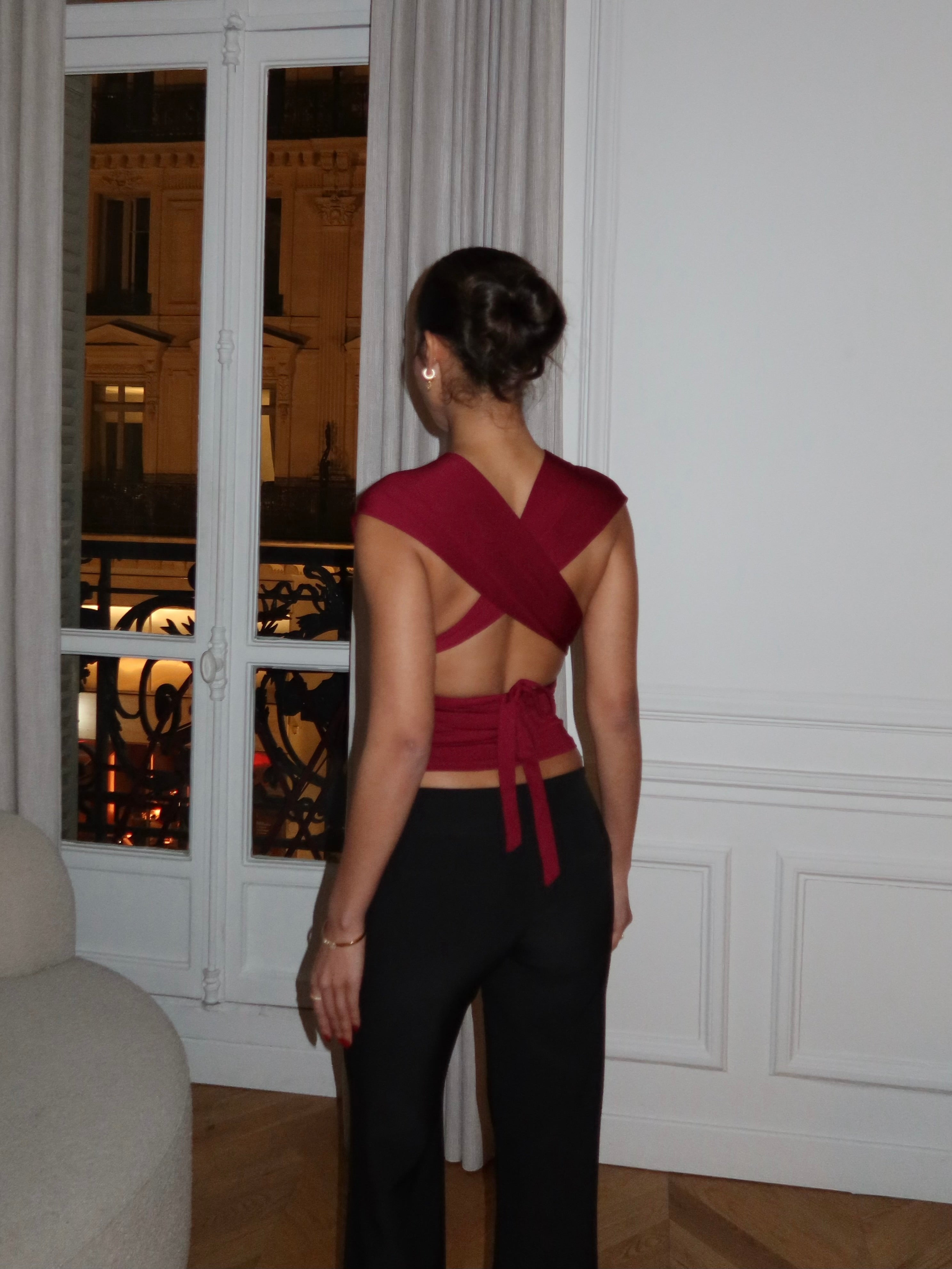 Mila multi top - mørk rød