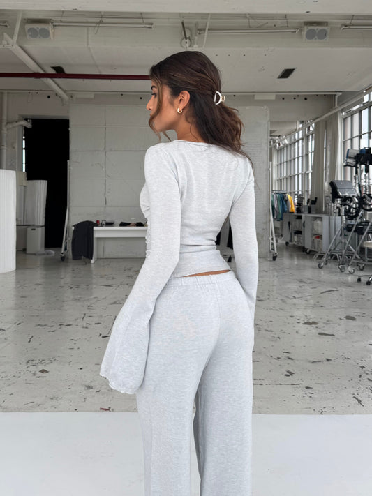 Ballerina knit top - lys grå