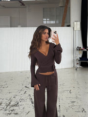 Ballerina knit top - dark brown