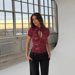 Cleo lace tee - bordeaux