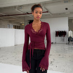 New ballerina basic lace top - bordeaux