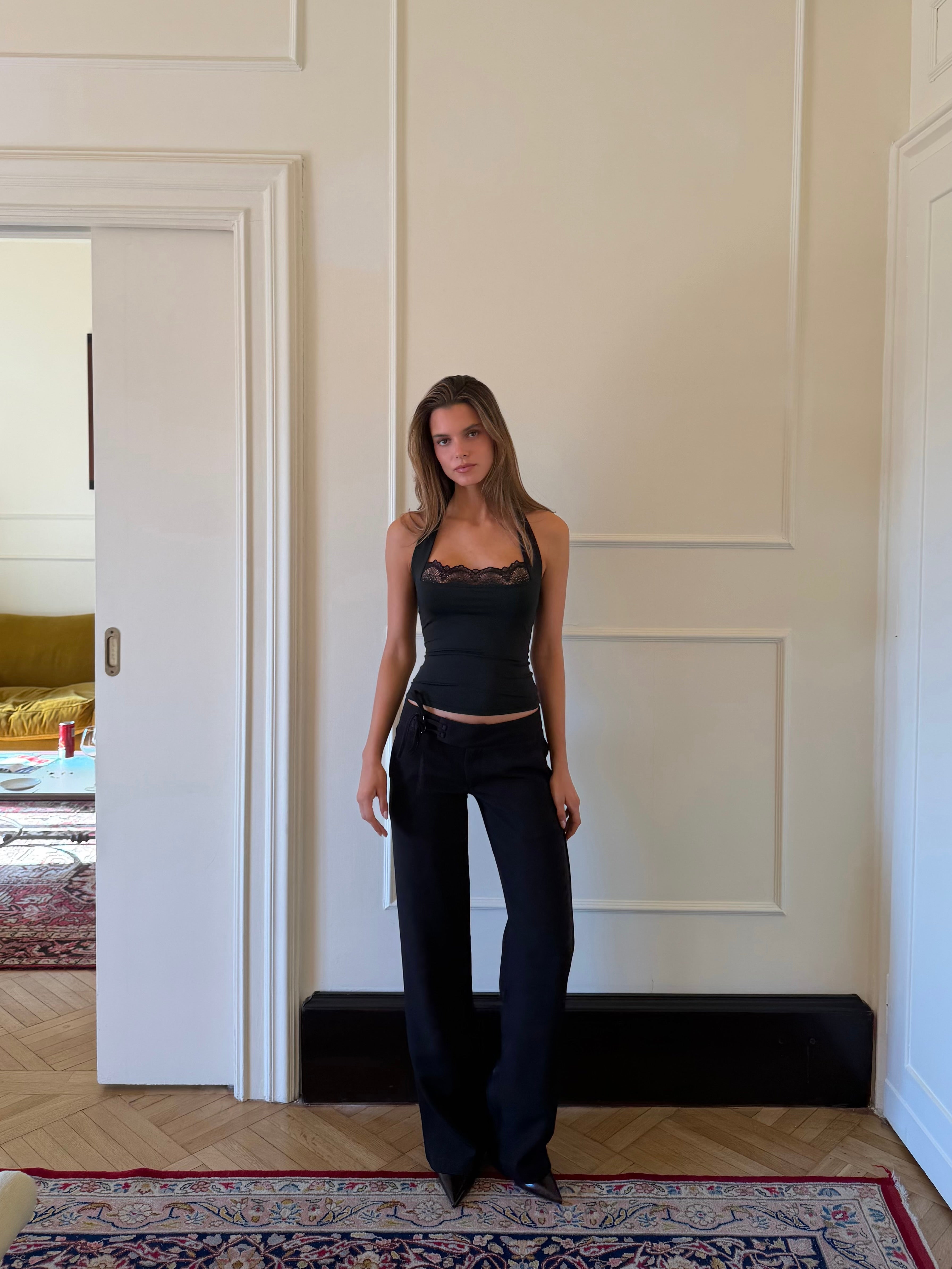 Elia lace top - sort (forudbestilling)