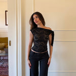 Noa lace top - sort (forudbestilling)