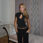 Baia lace top - sort