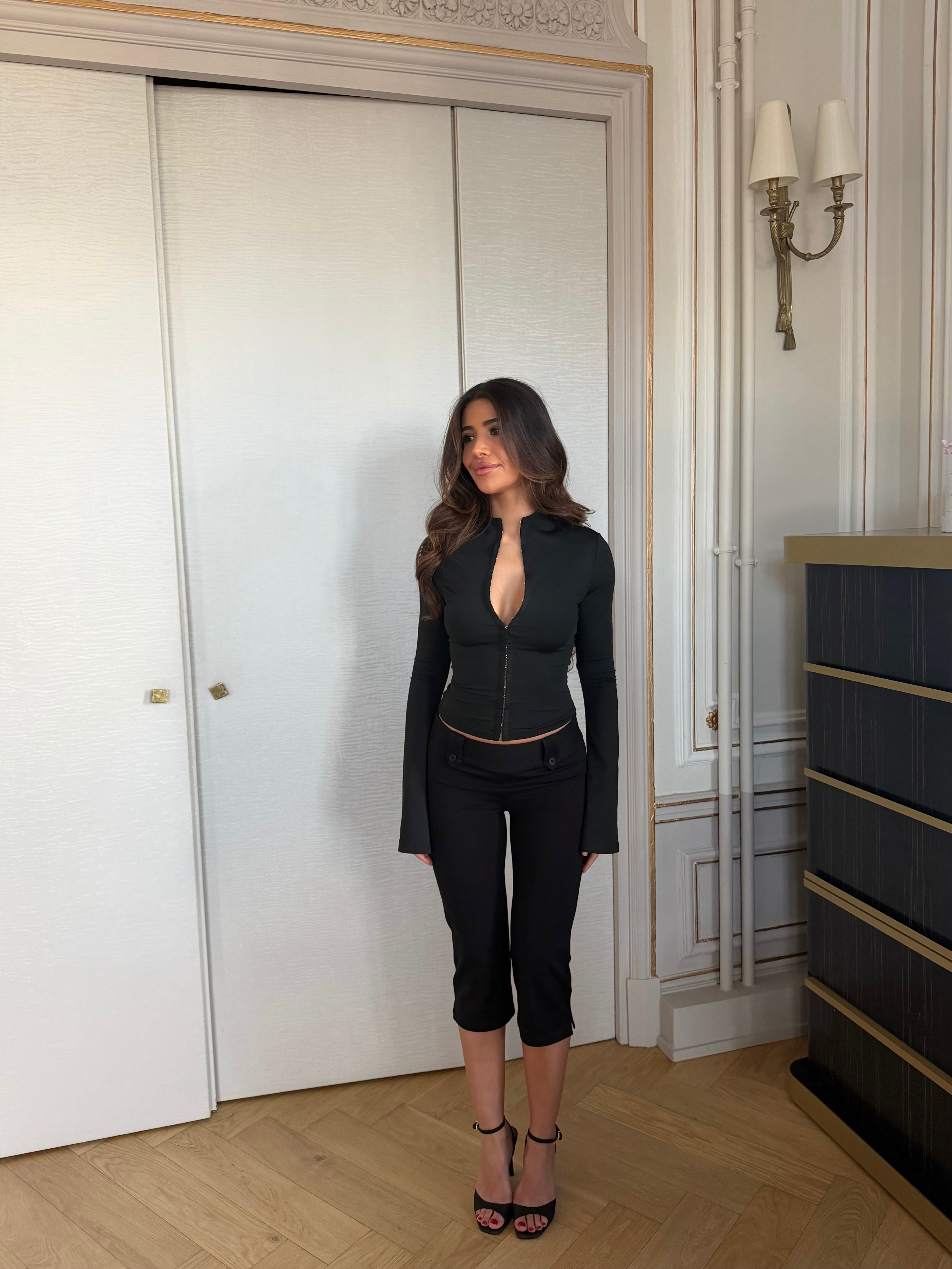 Ava long sleeve top - sort