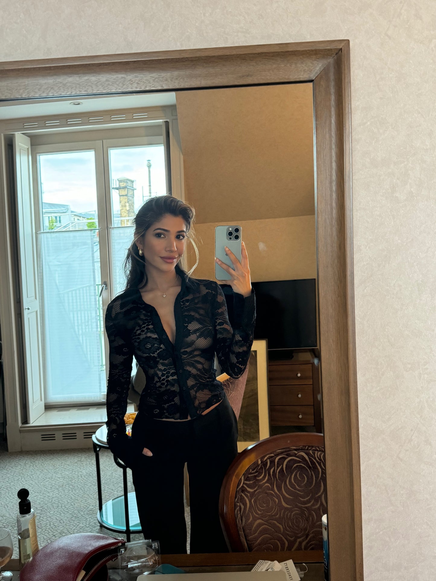 Grace lace top - black