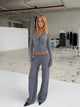 Knit trousers - melange grey 