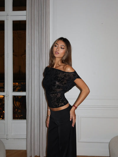 Hera rose top – black 