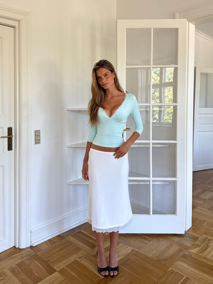 Quarter sleeve lace top - mint