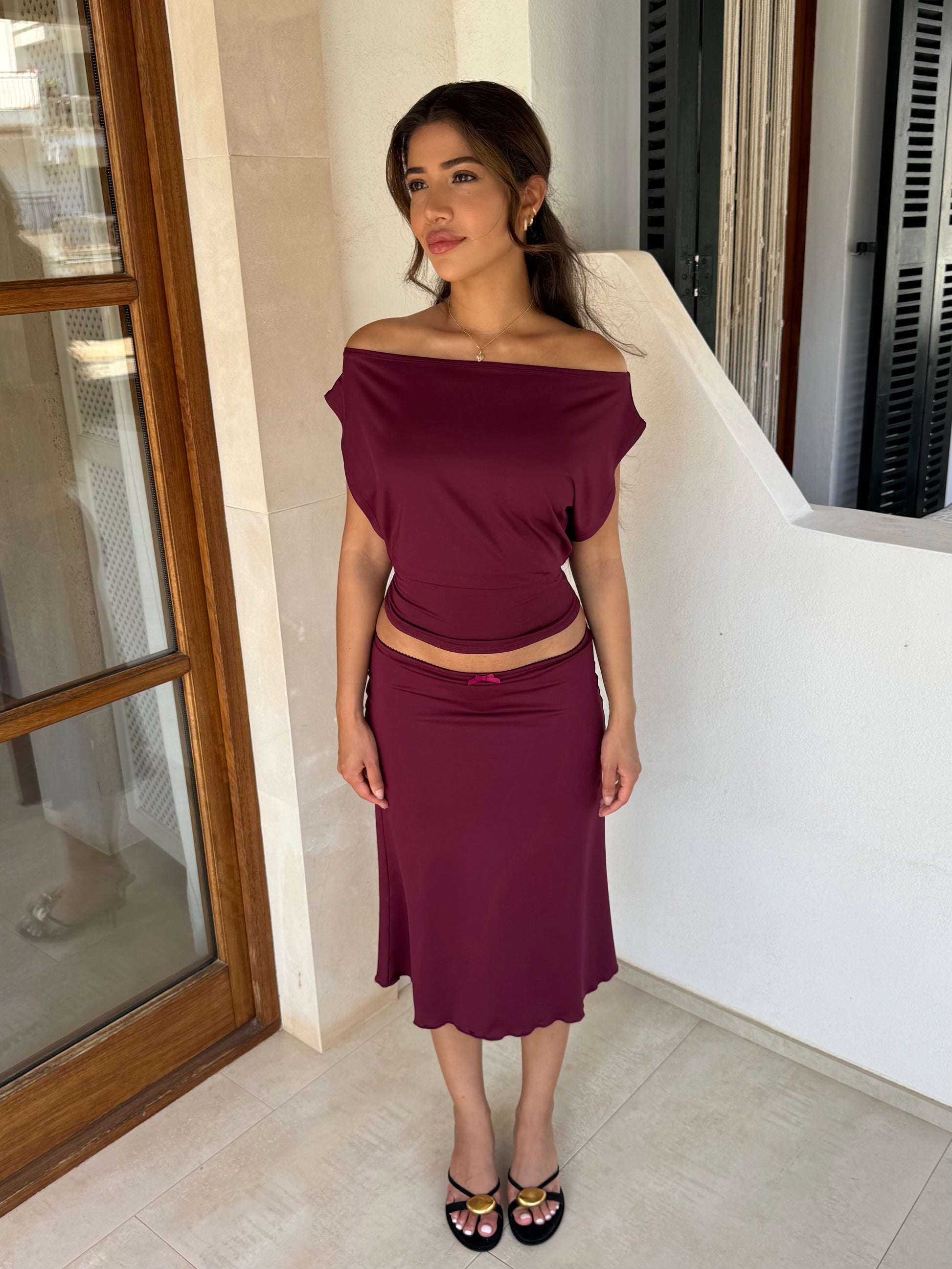 Hera basic top - bordeaux