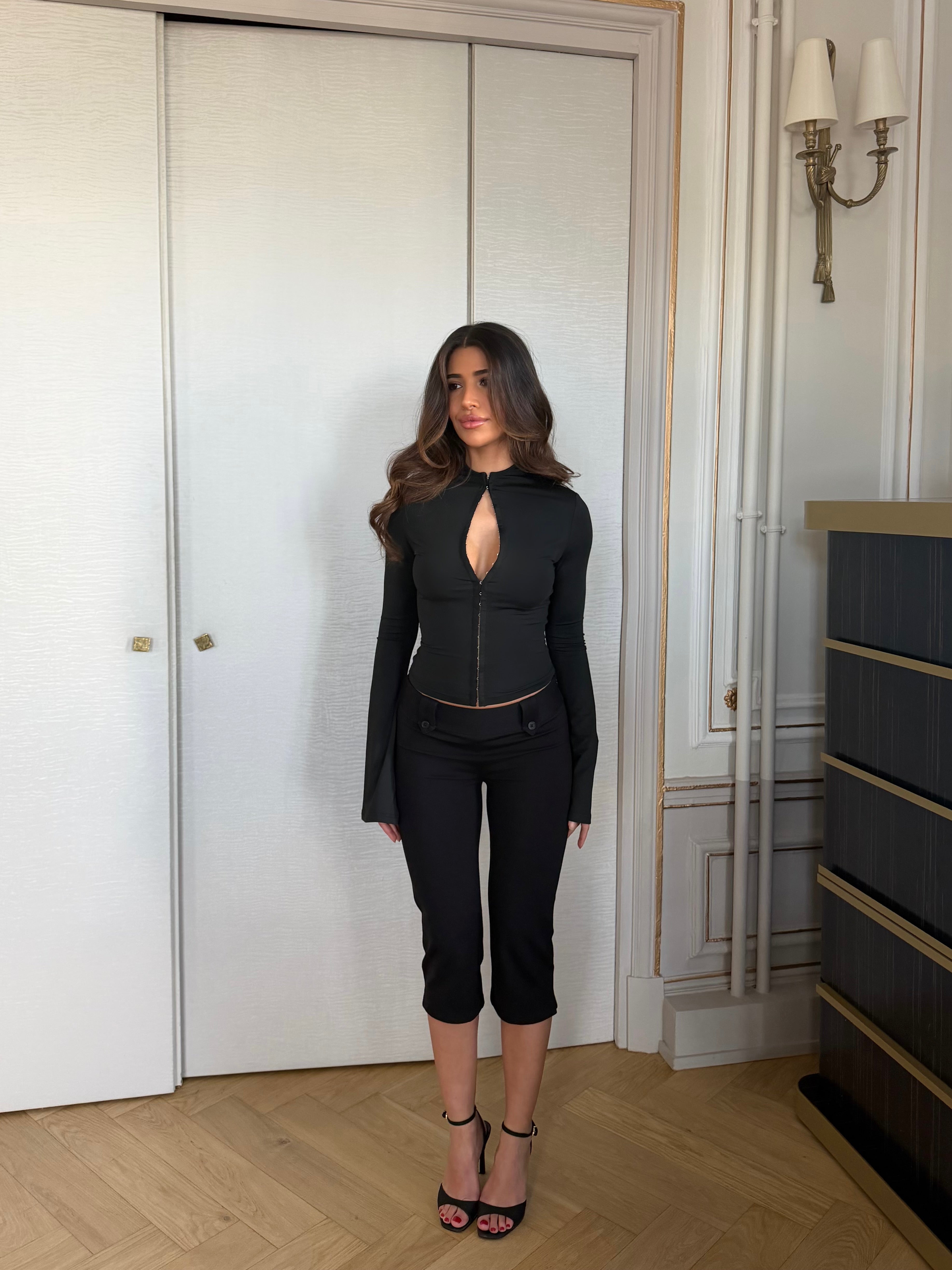 Ava long sleeve top - sort