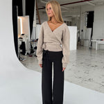 TALL Buckle low waist bukser - sort