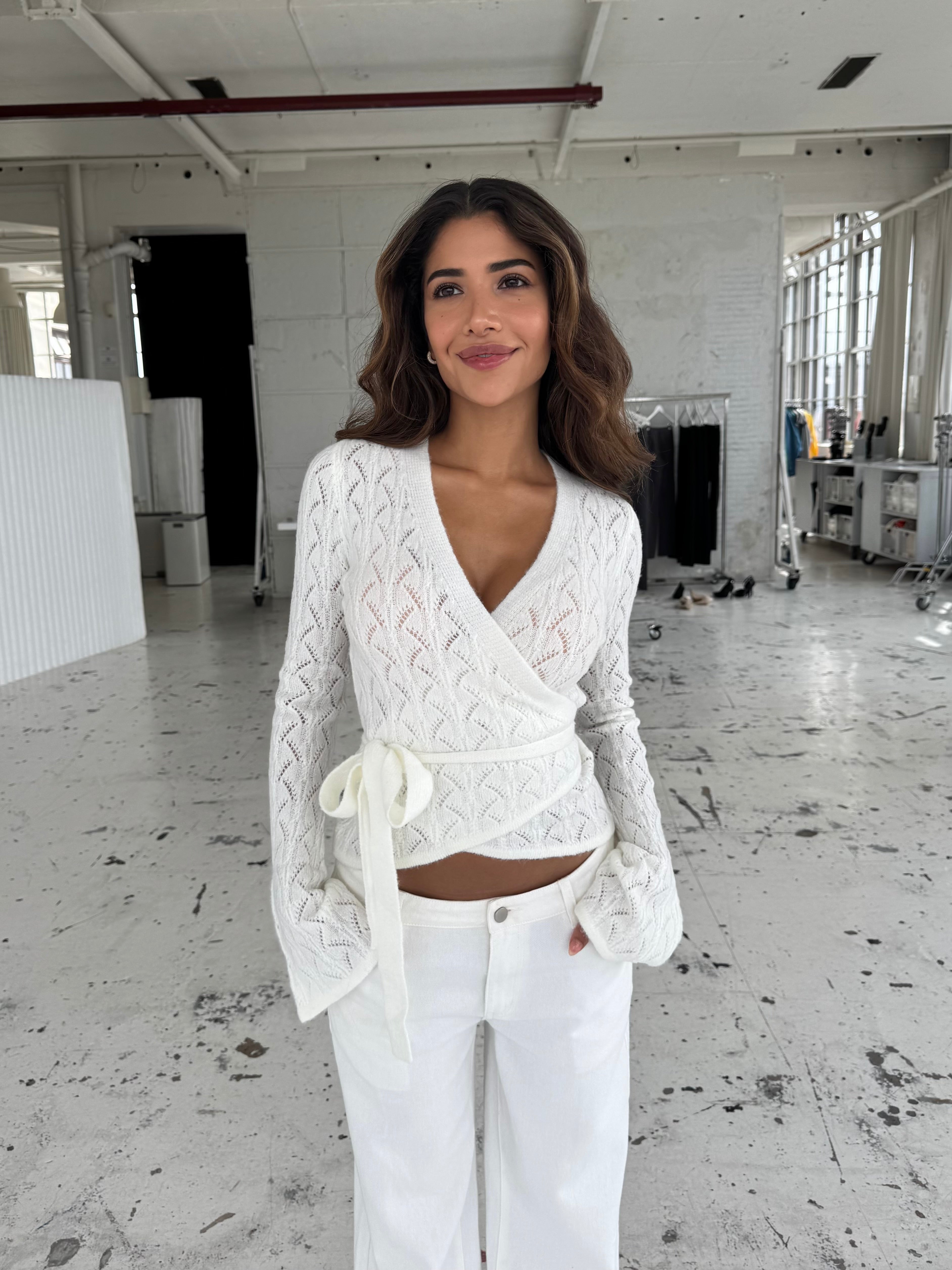 Lacework wool ballerina - hvid