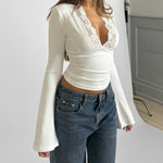 Pretty basic lace top - hvid