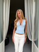 Lucia basic lace top - Light blue