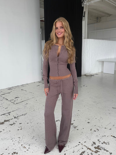 Knit trousers - Light brown