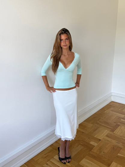 Quarter sleeve lace top - mint