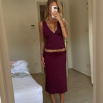 Basic lace top - bordeaux