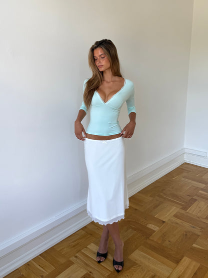 Quarter sleeve lace top - mint