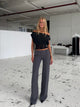 TALL Vera Wide low waist trousers - dark grey